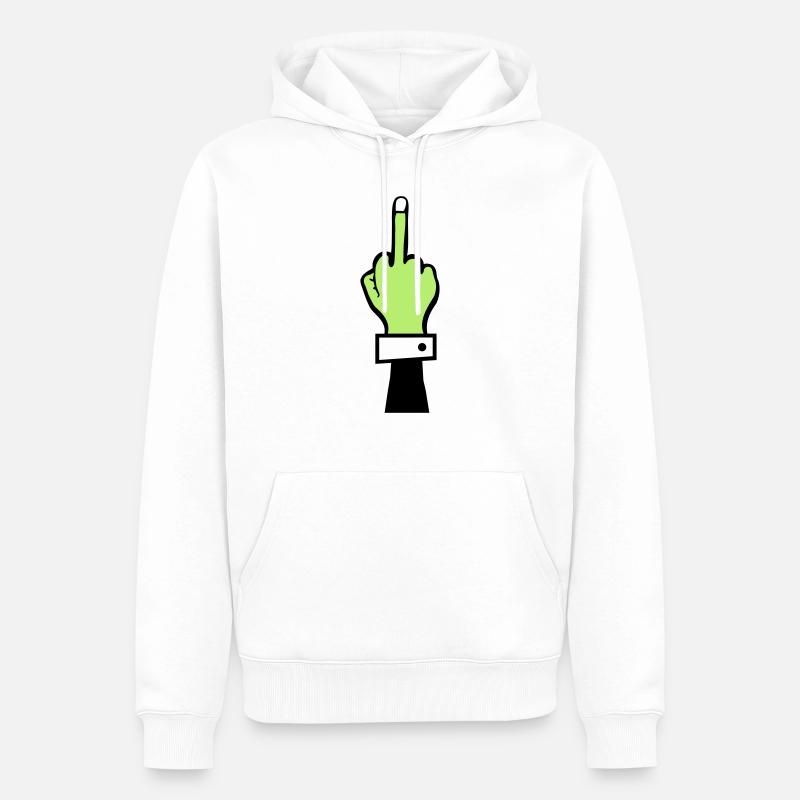 zombie hand mittelfinger - Männer Premium Bio Hoodie - Weiß