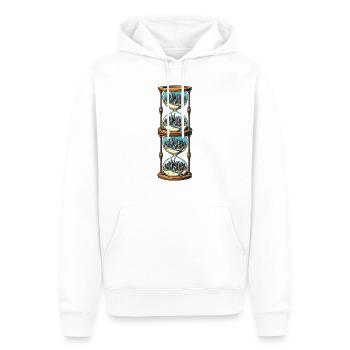 Hourglass City 2 - Men’s Premium Organic Hoodie - white - Front - Nico (187cm)