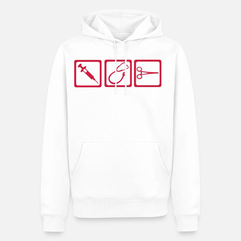Arzt - Doktor - Männer Premium Bio Hoodie - Weiß