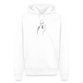 Finger heart - Men’s Premium Organic Hoodie - white - Front - Nico (187cm)