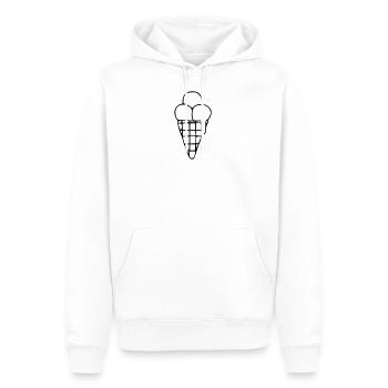 Emoji Ice Cream Sketch Stickers Crème Glacée - Sweat à capuche Premium bio Homme - blanc - Devant - Nico (187cm)