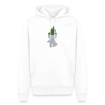 Pot de fleurs en forme de personne - Sweat à capuche Premium bio Homme - blanc - Devant - Nico (187cm)