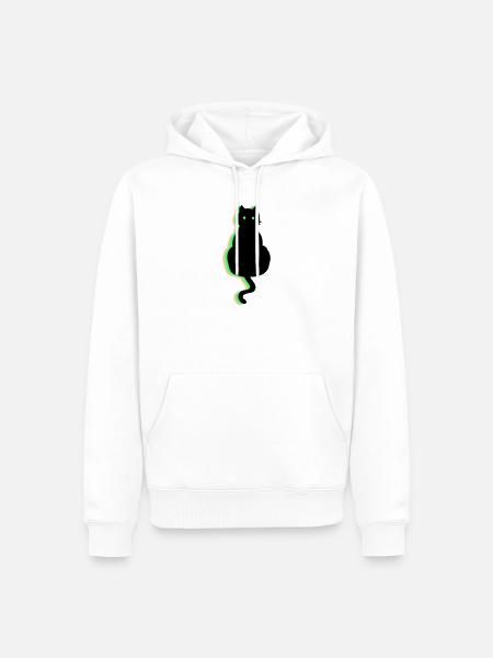 Chat néon - Sweat à capuche Premium bio Homme - blanc