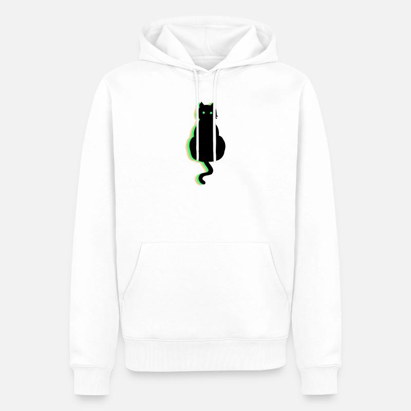 Neon Katze - Männer Premium Bio Hoodie - Weiß