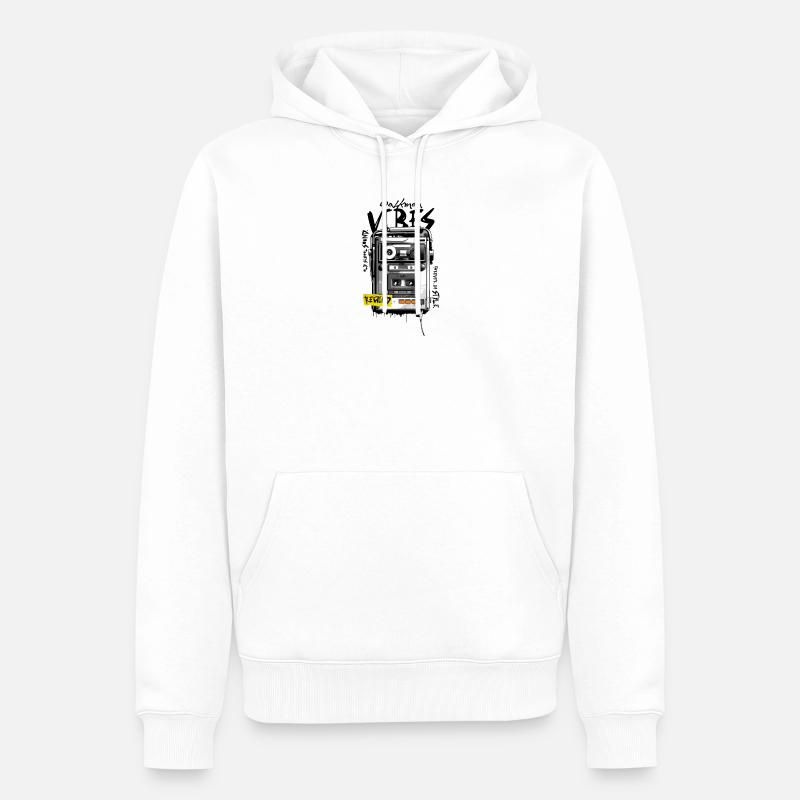Graffiti de cassette rétro - Sweat à capuche Premium bio Homme - blanc