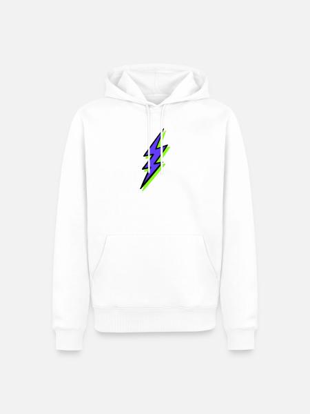 Abstract Ray in Neon Tones - Men’s Premium Organic Hoodie - white