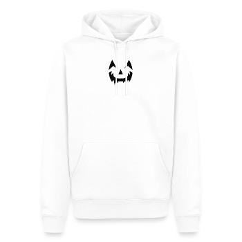Dunkler Kürbis-Look Halloween - Männer Premium Bio Hoodie - Weiß - Vorne - Nico (187cm)