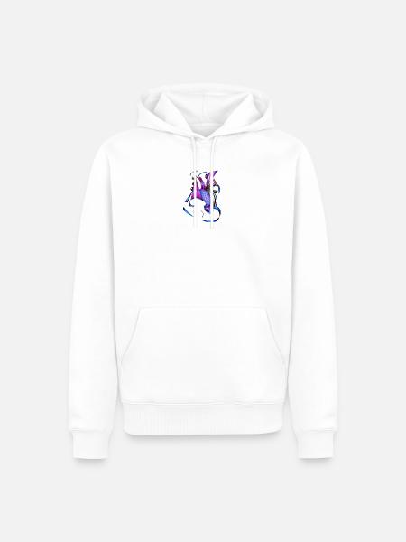 Farbige Spiral- und Fächerkunst - Männer Premium Bio Hoodie - Weiß