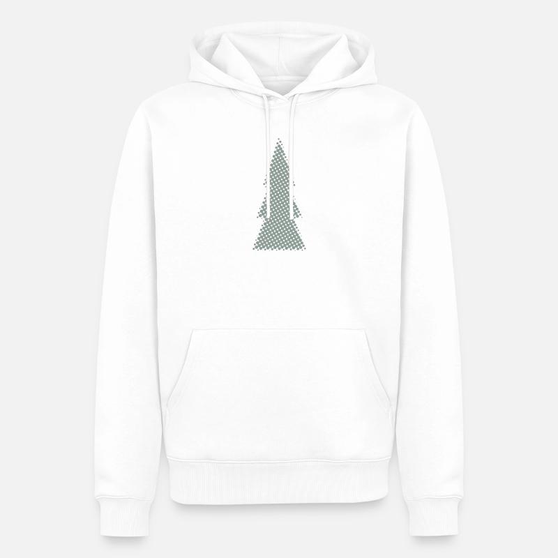 sapin de Noël Pixel Design sapin - Sweat à capuche Premium bio Homme - blanc