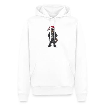 Cobra-serpent Hiver de Noël - Sweat à capuche Premium bio Homme - blanc - Devant - Nico (187cm)