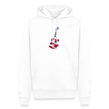 Hawaiian Ukulele Uke American Flag - Männer Premium Bio Hoodie - Weiß - Vorne - Nico (187cm)