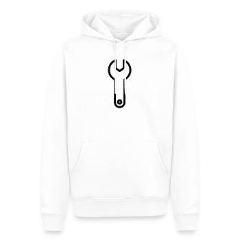 DIY-Schlüssel - Männer Premium Bio Hoodie - Weiß - Vorne - Nico (187cm)