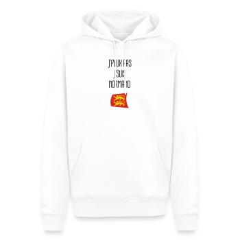 Ich kann nicht, ich bin Norman – Normandie - Männer Premium Bio Hoodie - Weiß - Vorne - Nico (187cm)