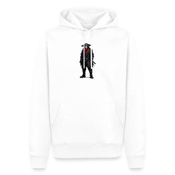 Samouraï de l’ombre avec une écharpe rouge - Sweat à capuche Premium bio Homme - blanc - Devant - Nico (187cm)