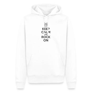 Keep Calm and Rock On - Männer Premium Bio Hoodie - Weiß - Vorne - Nico (187cm)