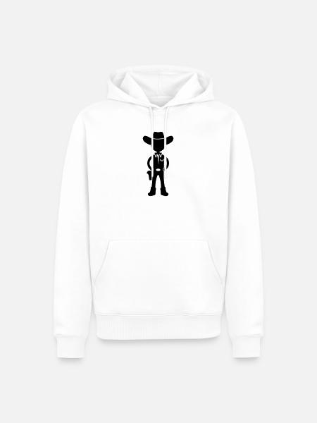 Cowboy - Männer Premium Bio Hoodie - Weiß