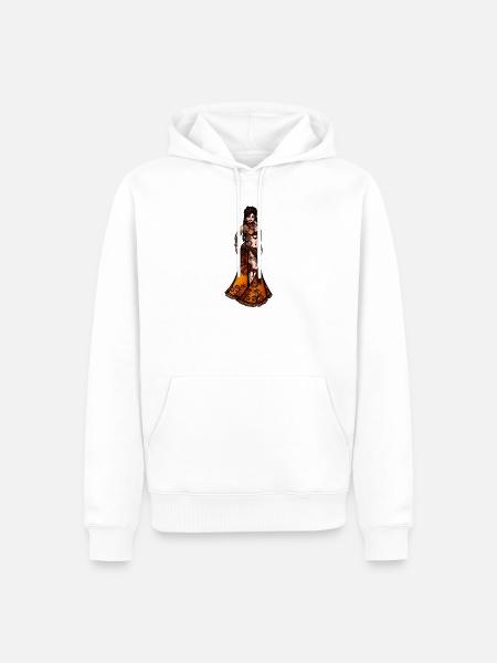 Bernsteinfarbenes Sonnenuntergangs-Bauchtanzkleid - Männer Premium Bio Hoodie - Weiß