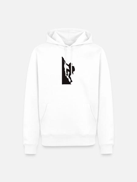 Kletterheld Silhouette - Männer Premium Bio Hoodie - Weiß