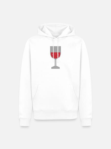 Weinglas - Männer Premium Bio Hoodie - Weiß