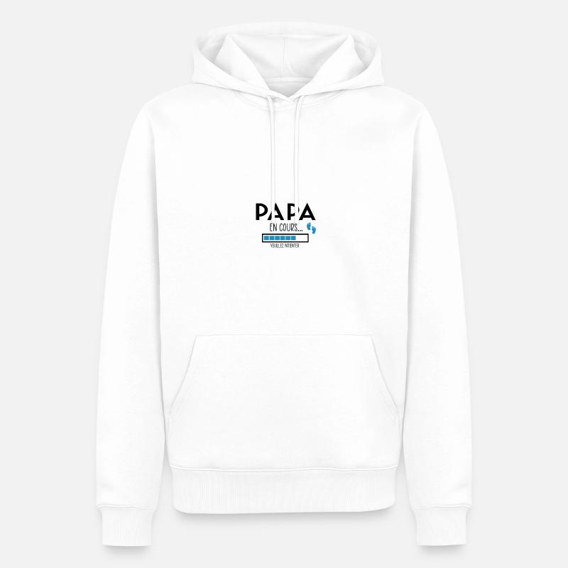 Papa en cour - Sweat à capuche Premium bio Homme - blanc