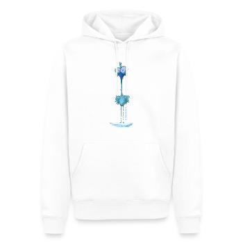 Nageur d’hiver « Crazy Kingfisher goes ice bathing » - Sweat à capuche Premium bio Homme - blanc - Devant - Nico (187cm)