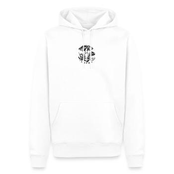 CHANCEUX - Sweat à capuche Premium bio Homme - blanc - Devant - Nico (187cm)
