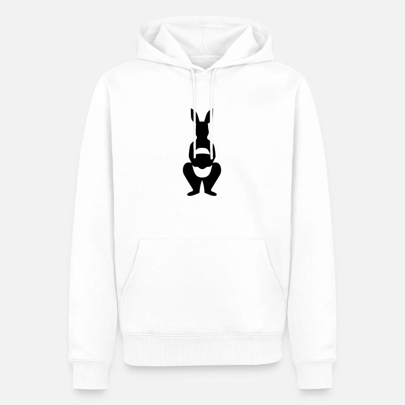 Känguru - Männer Premium Bio Hoodie - Weiß