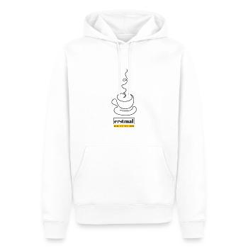 Erstmal ein Käffchen! - Männer Premium Bio Hoodie - Weiß - Vorne - Nico (187cm)