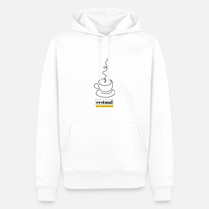 Erstmal ein Käffchen! - Männer Premium Bio Hoodie - Weiß