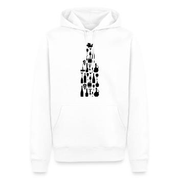Vin Bouteille de vin Amateurs de vin - Sweat à capuche Premium bio Homme - blanc - Devant - Nico (187cm)
