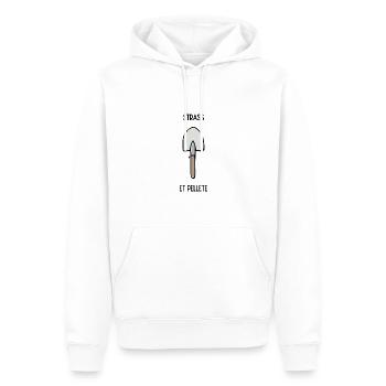 Pelle Archéologie BTP Strass Paillettes - Sweat à capuche Premium bio Homme - blanc - Devant - Nico (187cm)