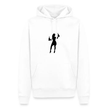 Frau Spass Icon - Männer Premium Bio Hoodie - Weiß - Vorne - Nico (187cm)