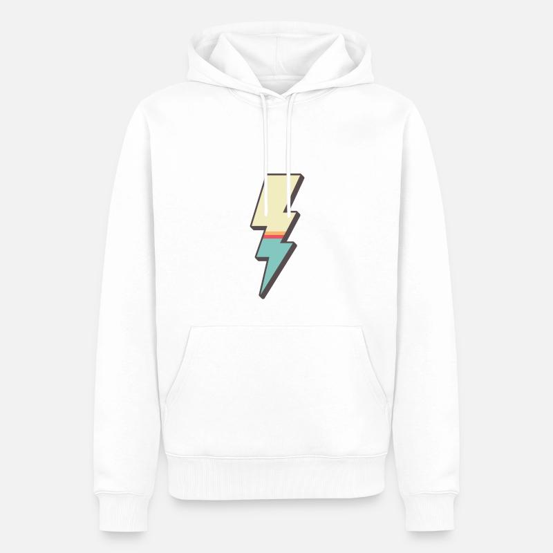 Éclair - Sweat à capuche Premium bio Homme - blanc