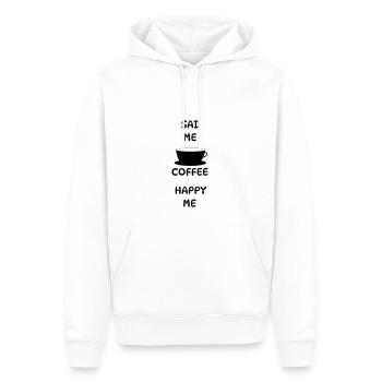 Sad Me + Coffee = Happy Me - Men’s Premium Organic Hoodie - white - Front - Nico (187cm)