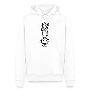 zebre dessin rigolo animaux cartoon - Sweat à capuche Premium bio Homme - blanc - Devant - Nico (187cm)