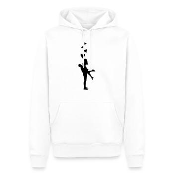 couple love hearts - Männer Premium Bio Hoodie - Weiß - Vorne - Nico (187cm)