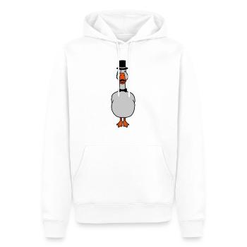 Sir Monokel Brille Gans - Männer Premium Bio Hoodie - Weiß - Vorne - Nico (187cm)