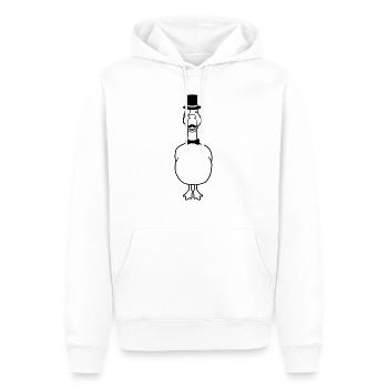 Lunettes monocle Sir Goose - Sweat à capuche Premium bio Homme - blanc - Devant - Nico (187cm)