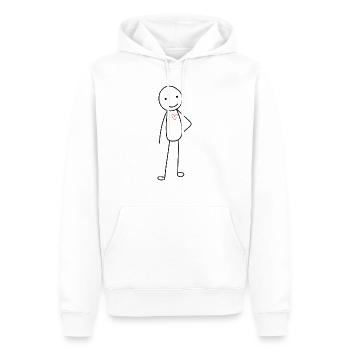 Stick figure with heart - Men’s Premium Organic Hoodie - white - Front - Nico (187cm)