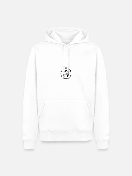Katze - Männer Premium Bio Hoodie - Weiß
