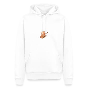 Katze spielt Musik - Männer Premium Bio Hoodie - Weiß - Vorne - Nico (187cm)