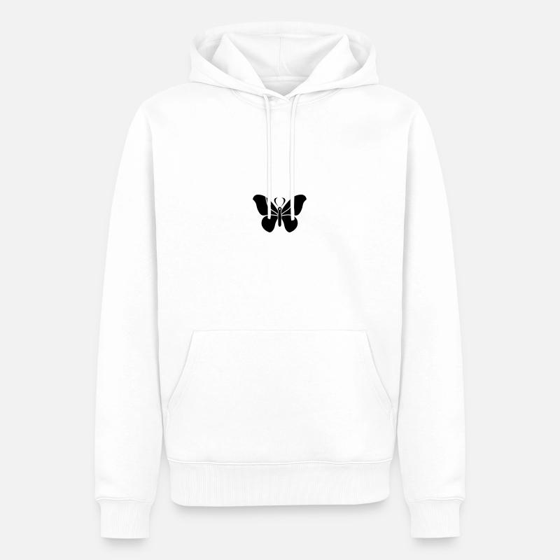 papillon - Sweat à capuche Premium bio Homme - blanc