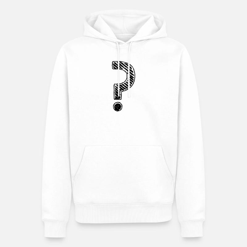 Point d'interrogation rayures regard grunge - Sweat à capuche Premium bio Homme - blanc