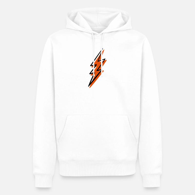 Foudre de feu en spirale - Sweat à capuche Premium bio Homme - blanc