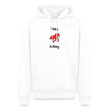 JAHRESTAG. PFERD - Männer Premium Bio Hoodie - Weiß - Vorne - Nico (187cm)