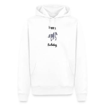 HAPPY BIRTHDAY - Sweat à capuche Premium bio Homme - blanc - Devant - Nico (187cm)