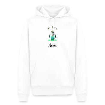 VIELEN DANK. GELIEBTE. HERZ. MEISTER. DANKE HERRIN. - Männer Premium Bio Hoodie - Weiß - Vorne - Nico (187cm)