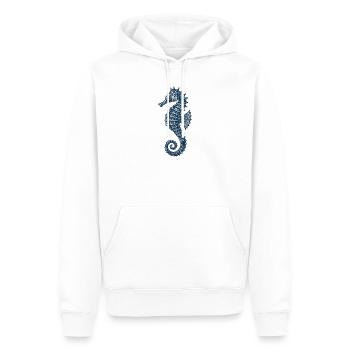 Elegant Marine Seahorse Illustration - Men’s Premium Organic Hoodie - white - Front - Nico (187cm)