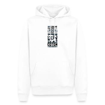 Pêche et Coton de Tuléar - Sweat à capuche Premium bio Homme - blanc - Devant - Nico (187cm)