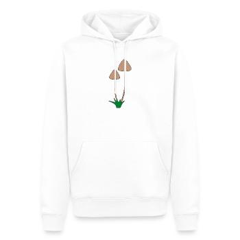 Minimalistische Pilzbotanische Illustration - Männer Premium Bio Hoodie - Weiß - Vorne - Nico (187cm)